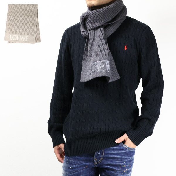 楽天市場】LOEWE ロエベ WOOL SCARF マフラー リブ エンブロイダリー