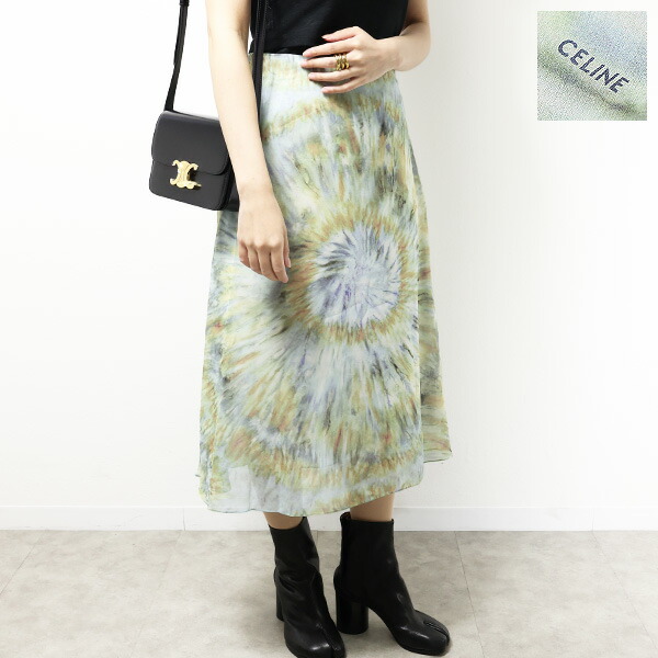 楽天市場】CELINE セリーヌ Slik Georgette Midi Skirt ミディアム