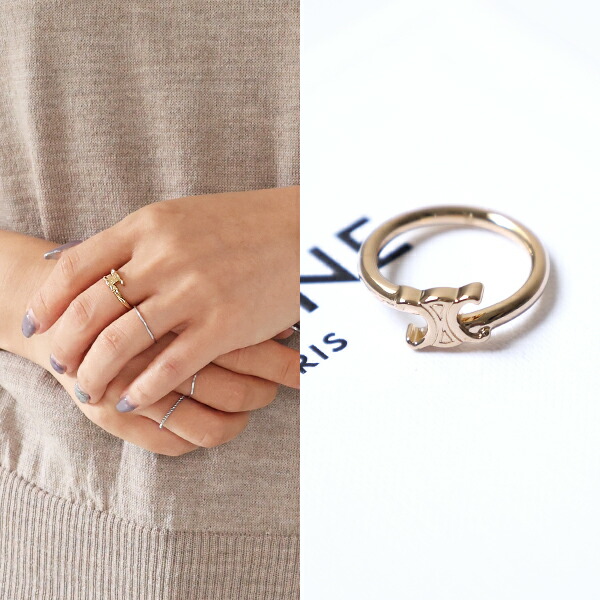 楽天市場】CELINE セリーヌ リング Triomphe Asymmetric Ring