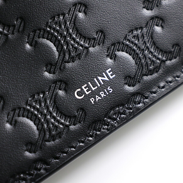 楽天市場】CELINE セリーヌ Triomphe Embossed Bi-Fold Wallet 二