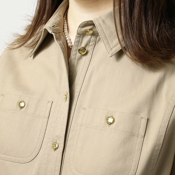 楽天市場】CELINE セリーヌ Cotton Twill Trapeze Mini Dress シャツ