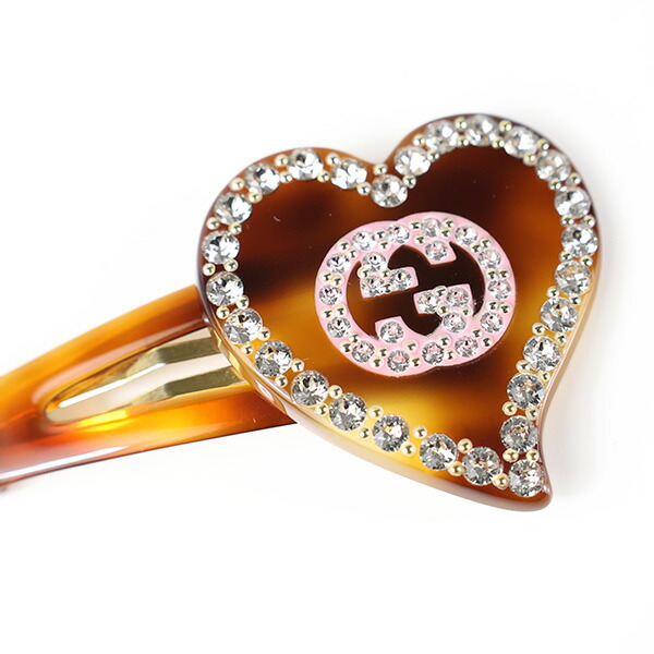 楽天市場】GUCCI グッチ Interlocking G Heart Hair Clip インター