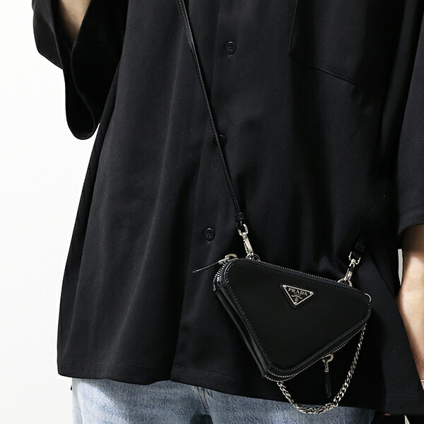 楽天市場】PRADA プラダ Leather Mini Porch ミニポーチバッグ