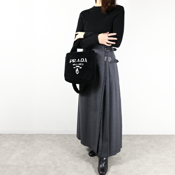 楽天市場】PRADA プラダ Shearling Tote Bag シアリング トートバッグ