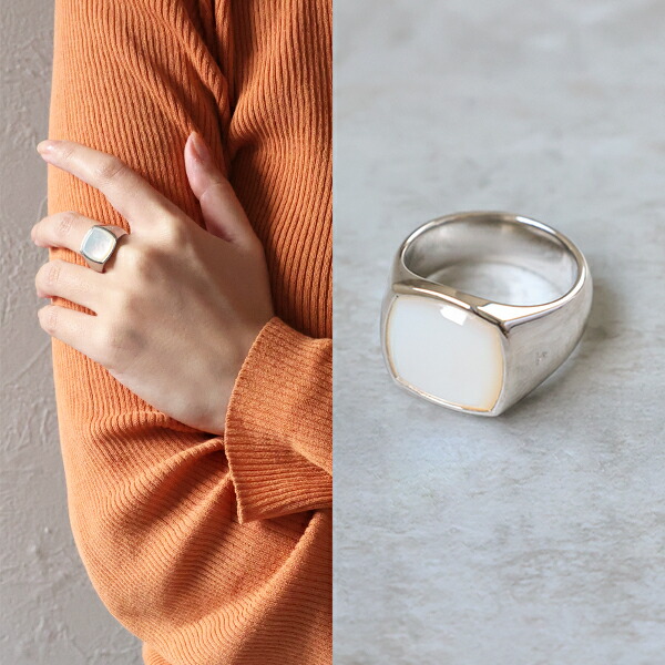 楽天市場】TOM WOOD トムウッド リング Cushion White Mother of Pearl