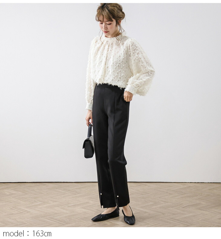 楽天市場】【半額クーポン対象】ジャガードシフォンブラウス