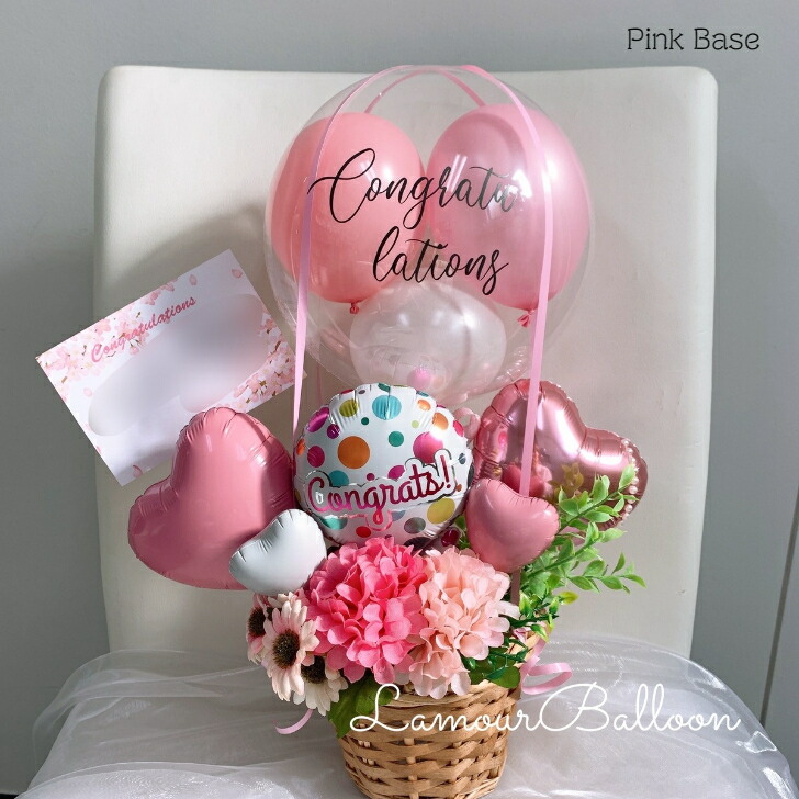 楽天市場】バルーンアレンジ 気球型 mサイズ バルーンフラワー