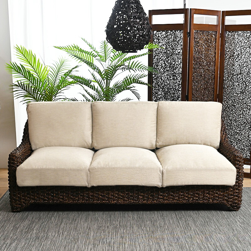 楽天市場】開梱設置無料 アジアン家具 ソファ 3人掛け 3人用 幅180cm