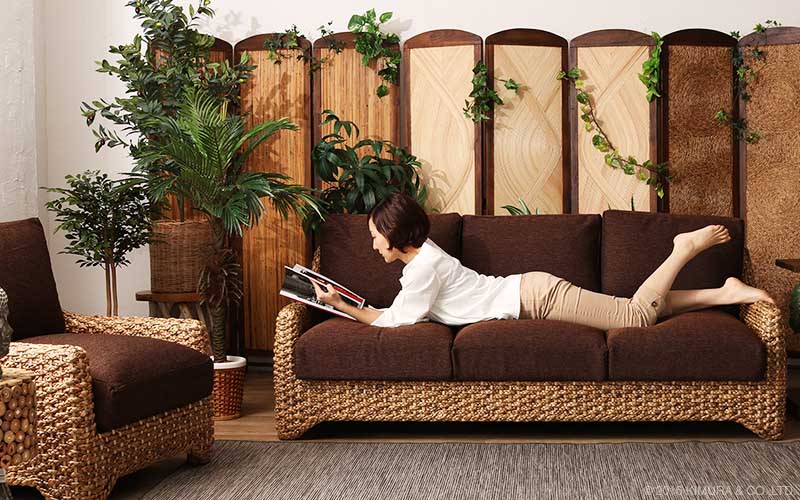 楽天市場】開梱設置無料 ウォーターヒヤシンス ソファー 3人掛けソファ