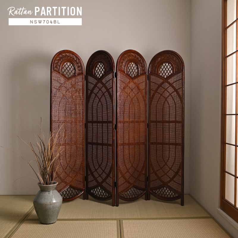 楽天市場】アジアン家具 パーテーション 4連 間仕切り 衝立 スクリーン
