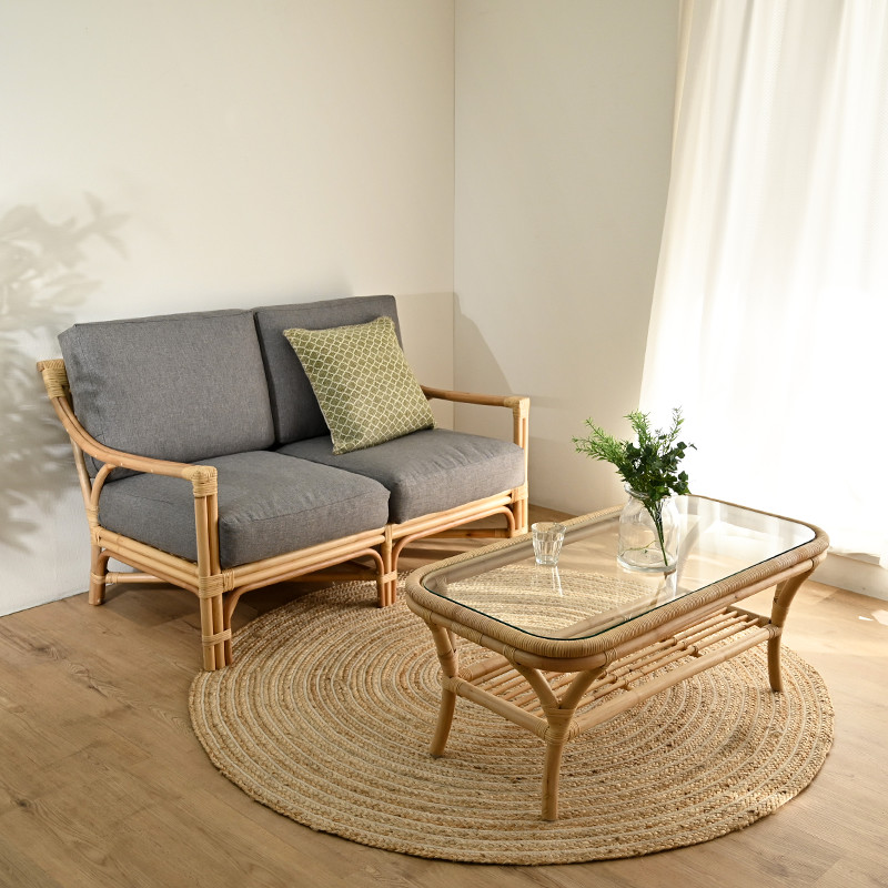 楽天市場】開梱設置無料 ラタン ソファー カウチ 2人掛け 二人用 2P 籐