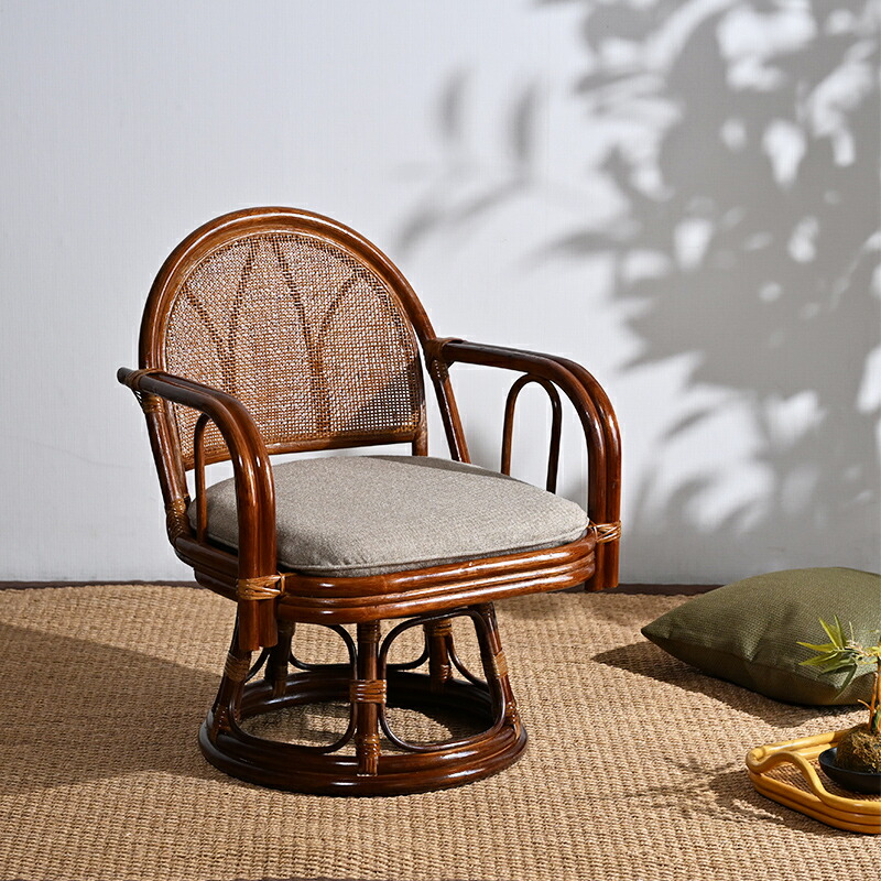 楽天市場】籐回転座椅子 籐 回転椅子 イス ラタンチェア 和 高座椅子