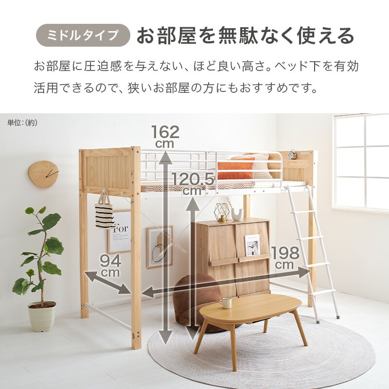 楽天市場】【8%クーポン配布中☆3/1(日)限定】ロフトベッド ロータイプ