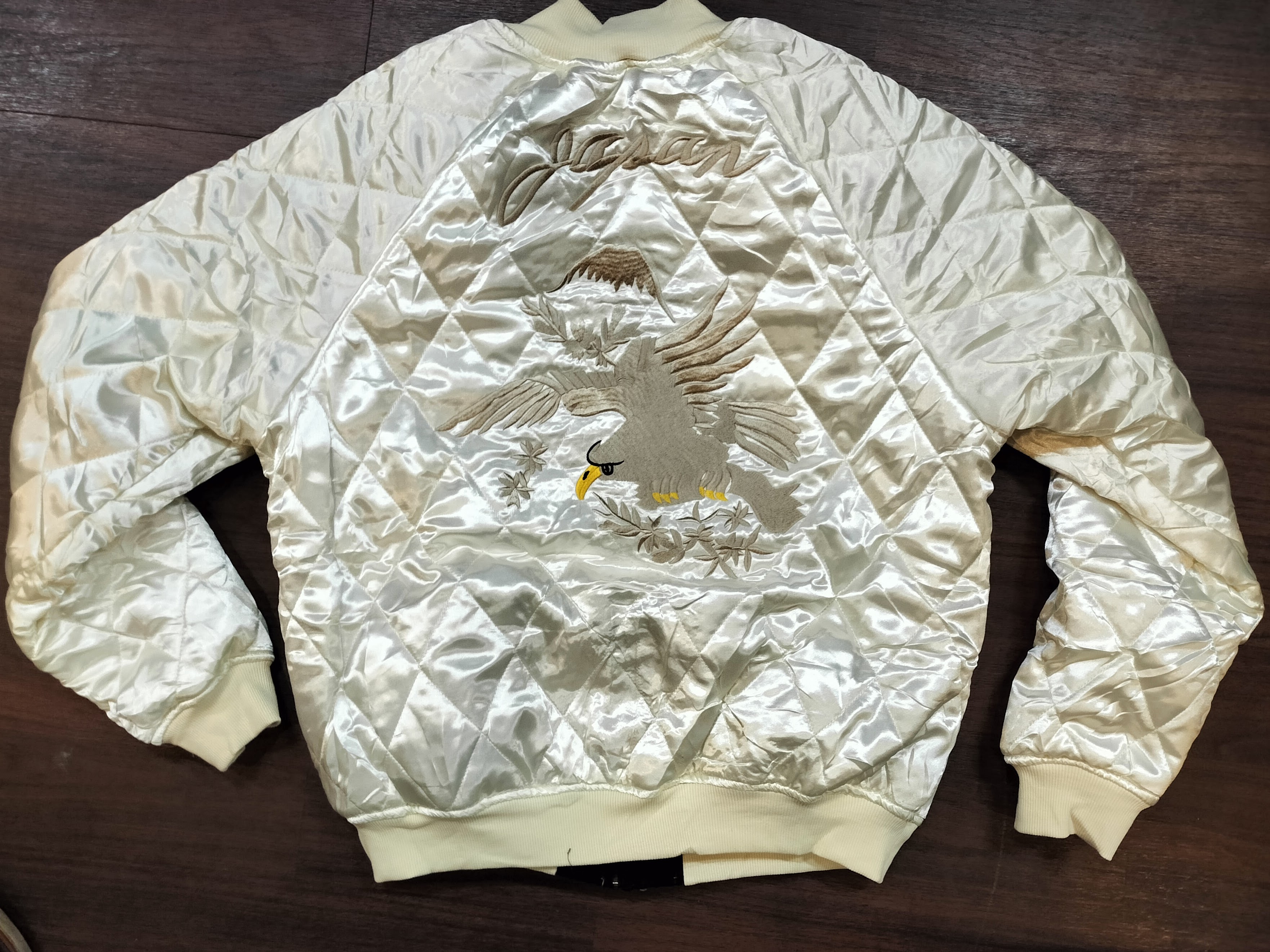 楽天市場】＃417 別珍 スカジャン ”白虎” 黒x生成り : ラピーヌ