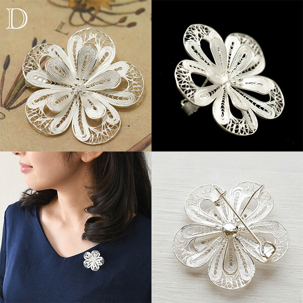 楽天市場】フィリグリー フラワー ブローチ ペンダント 美しい手仕事の