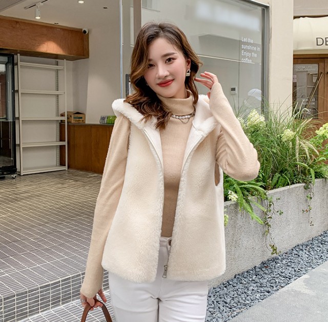 楽天市場】フード付き ジレ ベスト レディース 秋 冬 ファーベスト