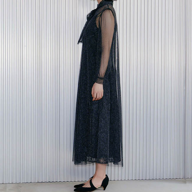 楽天市場】カエン kaene 花園 ラメチュール レイヤード レース ドレス