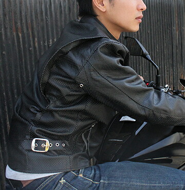 楽天市場】メッシュレザー 革ジャン シングルライダース レザー