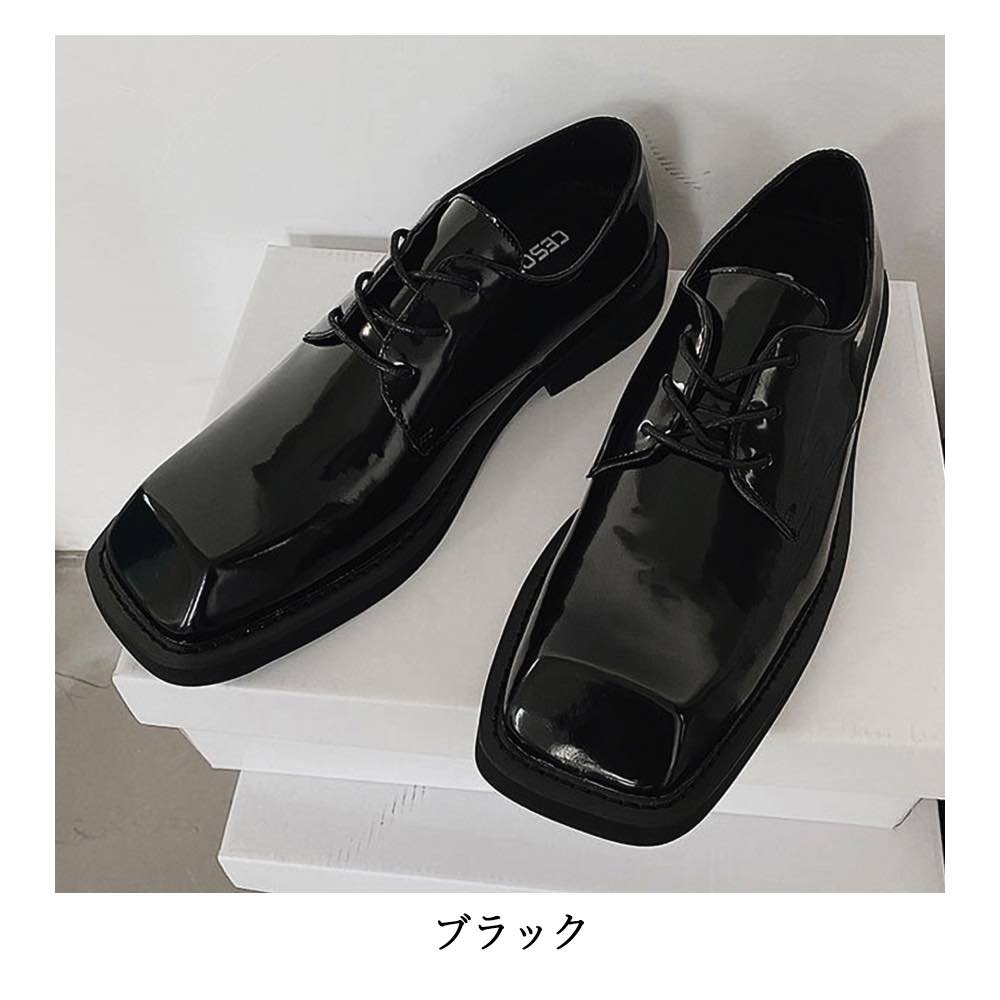 楽天市場】ドレスシューズ レースアップ スクエアトゥエナメル