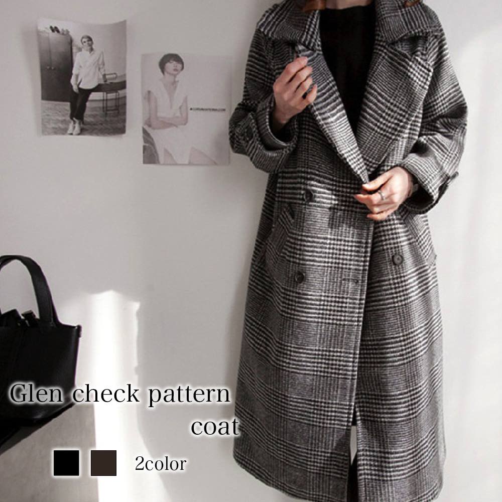 楽天市場】チェスターコート レディース グレンチェック柄コート