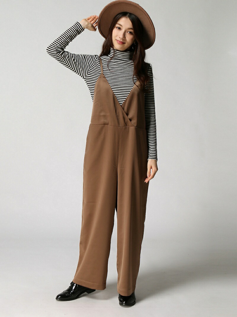 楽天市場】【SALE／76%OFF】サテンVネックワイドサロペ LEPSIM