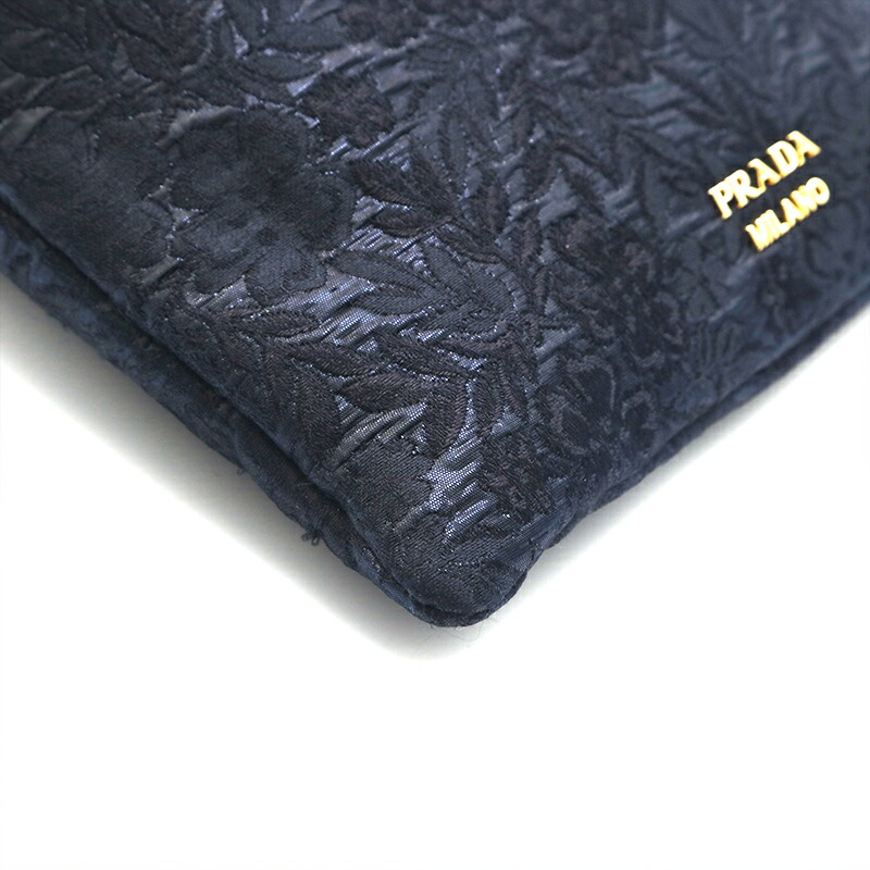 楽天市場】美品 プラダ PRADA 総柄 巾着 ポーチ ブラック P13265