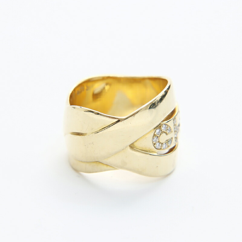 楽天市場】シャネル CHANEL ロゴ ラインストーン 750(YG) 10.6g Size:9