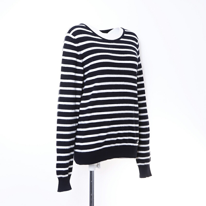 楽天市場】シャネル CHANEL ボーダー ニット カシミヤ ブラックx