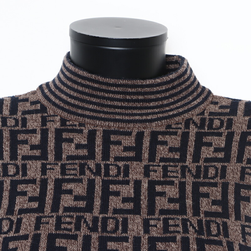 楽天市場】フェンディ FENDI ズッカ柄 セーター モックネック ニット