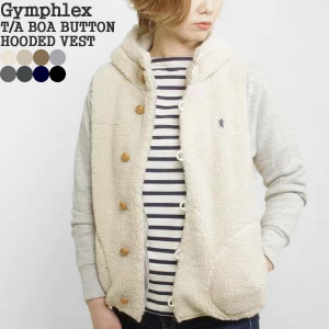 楽天市場】ジムフレックス/Gymphlex くるみボタンフード付きボアベスト