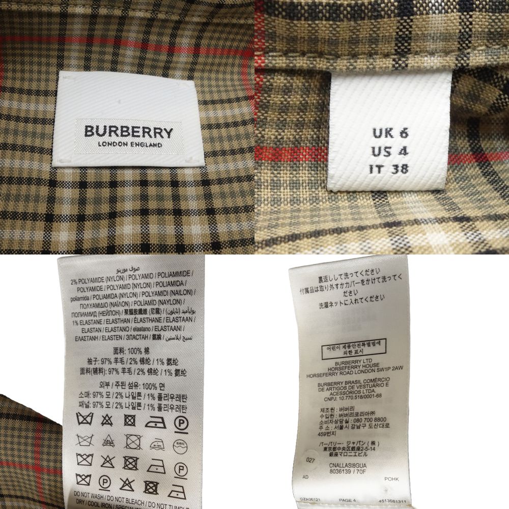 楽天市場】BURBERRY バーバリー ノバチェック 8036139 ワンピース