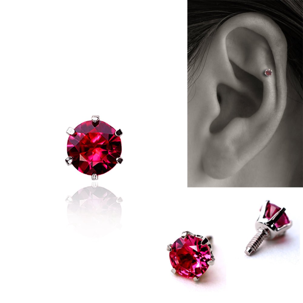 楽天市場】K18/PT レッドスピネル ボディピアス │ 16G/14G イエロー