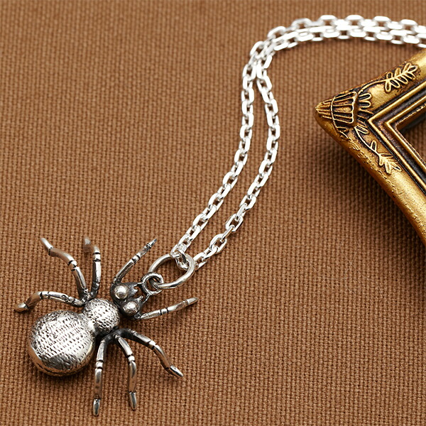 楽天市場】メンズネックレス スパイダーモチーフシルバーネックレス