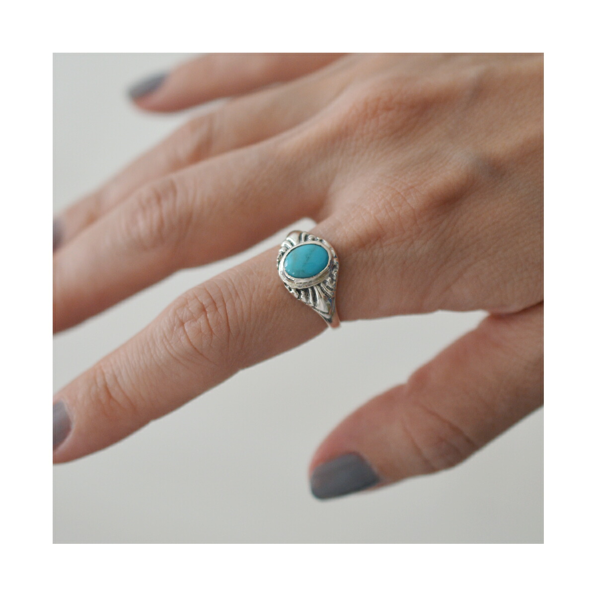 楽天市場】ターコイズ シルバー リング レディース メンズ シルバー925