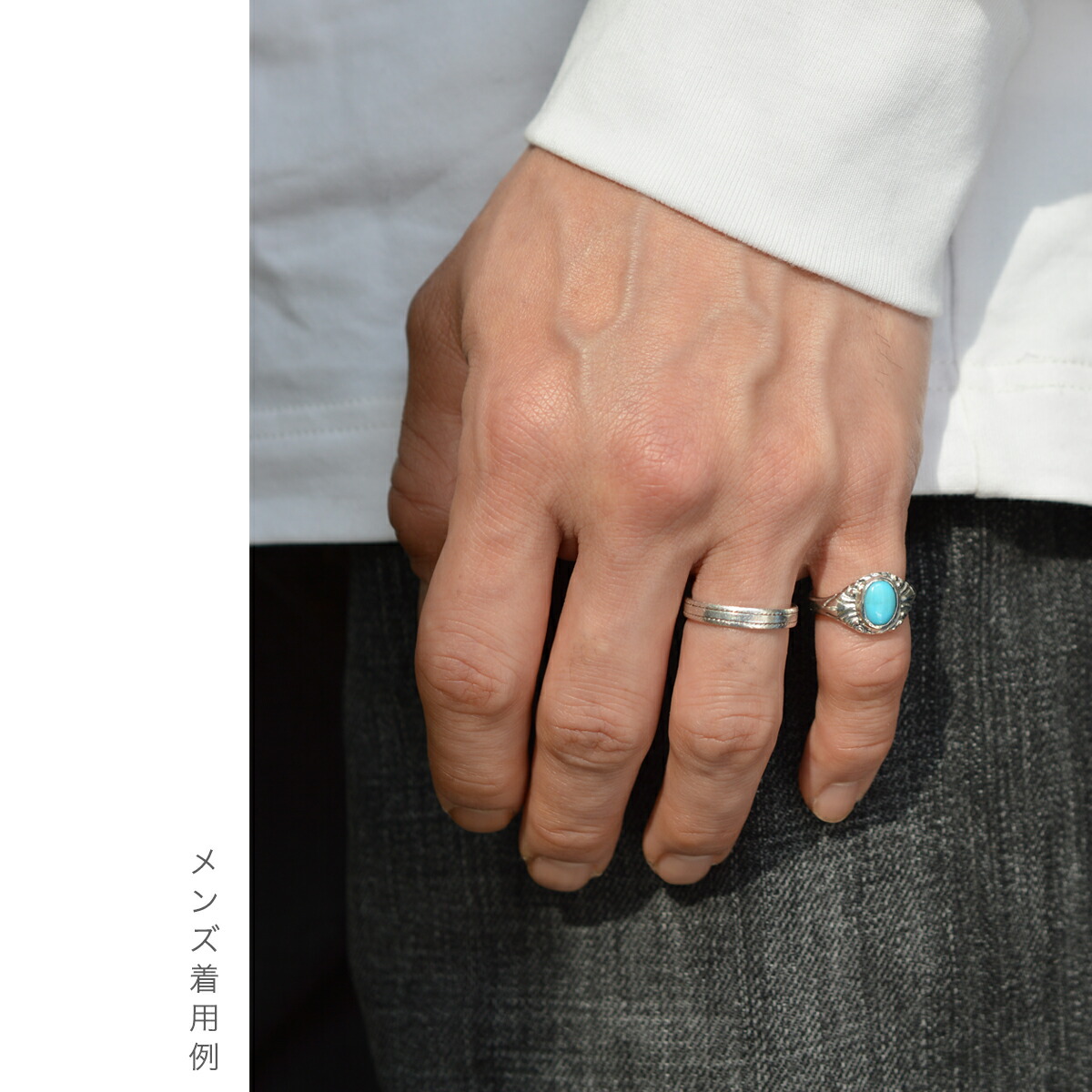楽天市場】ターコイズ シルバー リング レディース メンズ シルバー925