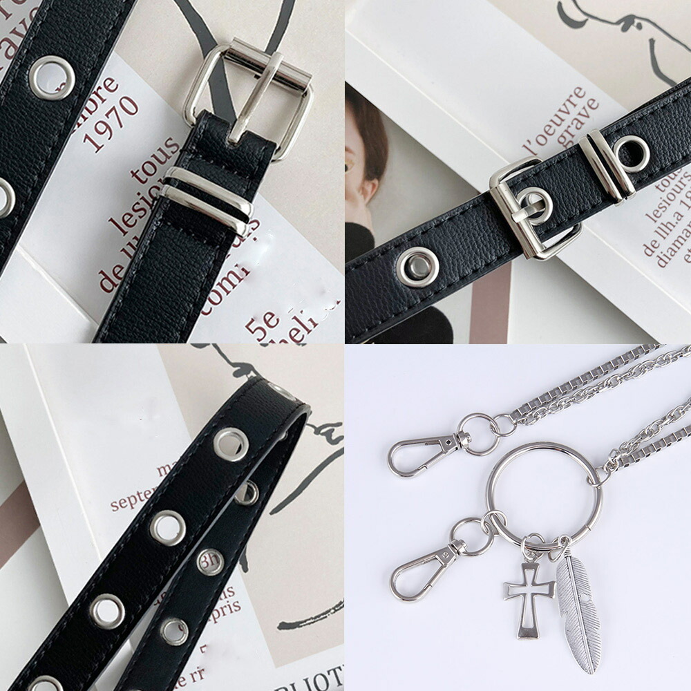 楽天市場】ベルト レディース 春夏秋冬 4タイプのモチーフチェーン付き