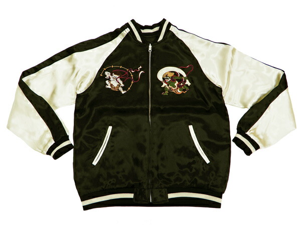 楽天市場】ジャパネスク スカジャン 3RSJ-003 風神雷神 刺繍