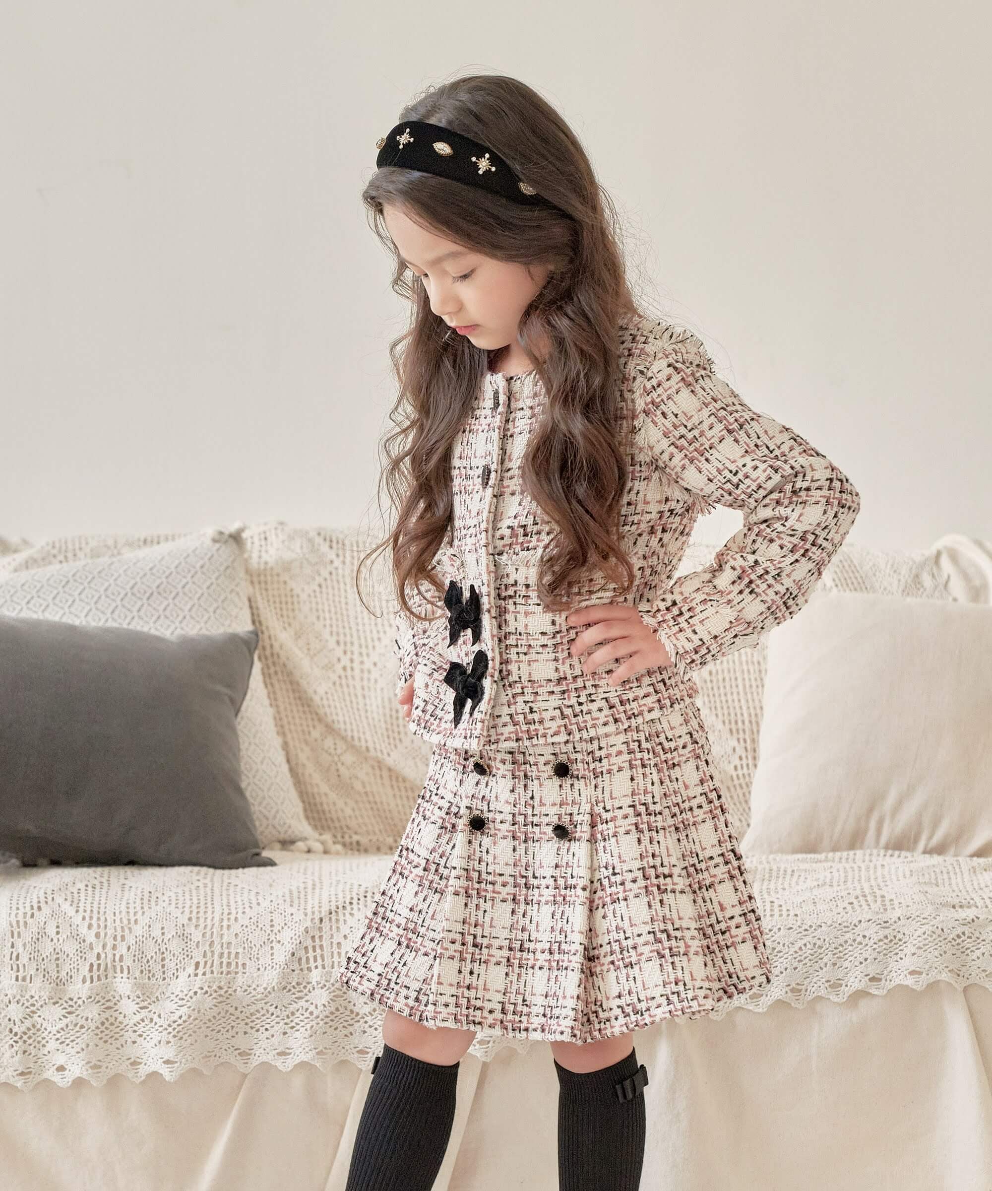 楽天市場】【楽天1位】子供服Rora レトロ ツイード スーツ スカート