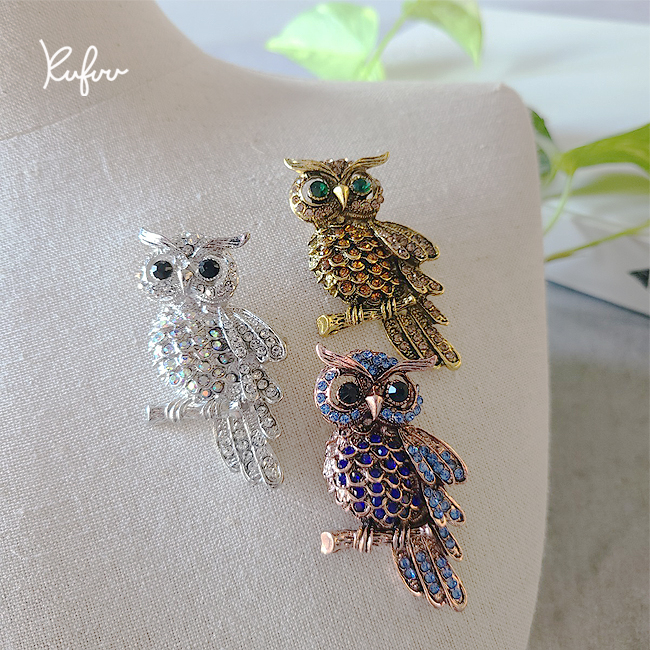 楽天市場】ブローチ【 ラインストーン フクロウ 】 Brooch 梟ピン
