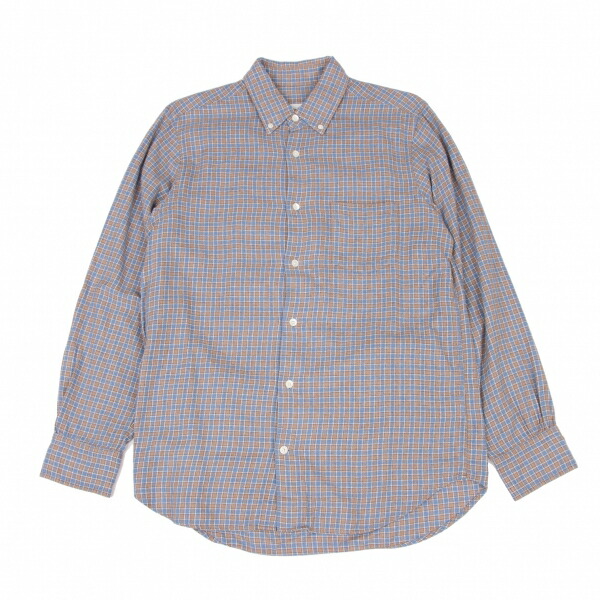 パパス 美品 PAPAS ウール ネルシャツ L グレー 新しいファッション