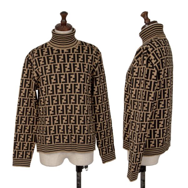 楽天市場】【中古】 フェンディFENDI ズッカ柄切替タートルネック