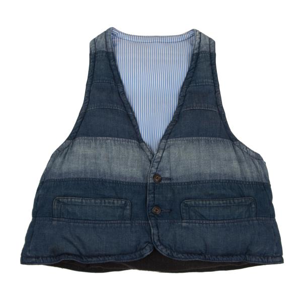 45rpm メンズ インディゴストライプ ダウンベスト 45rpm インディコ゚