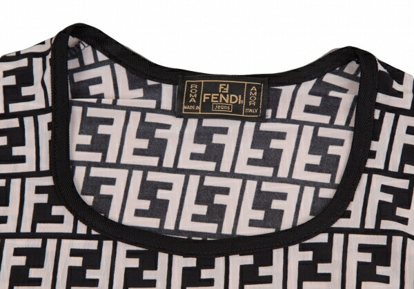楽天市場】【中古】 フェンディFENDI jeans ズッカ柄Tシャツ オフ黒38