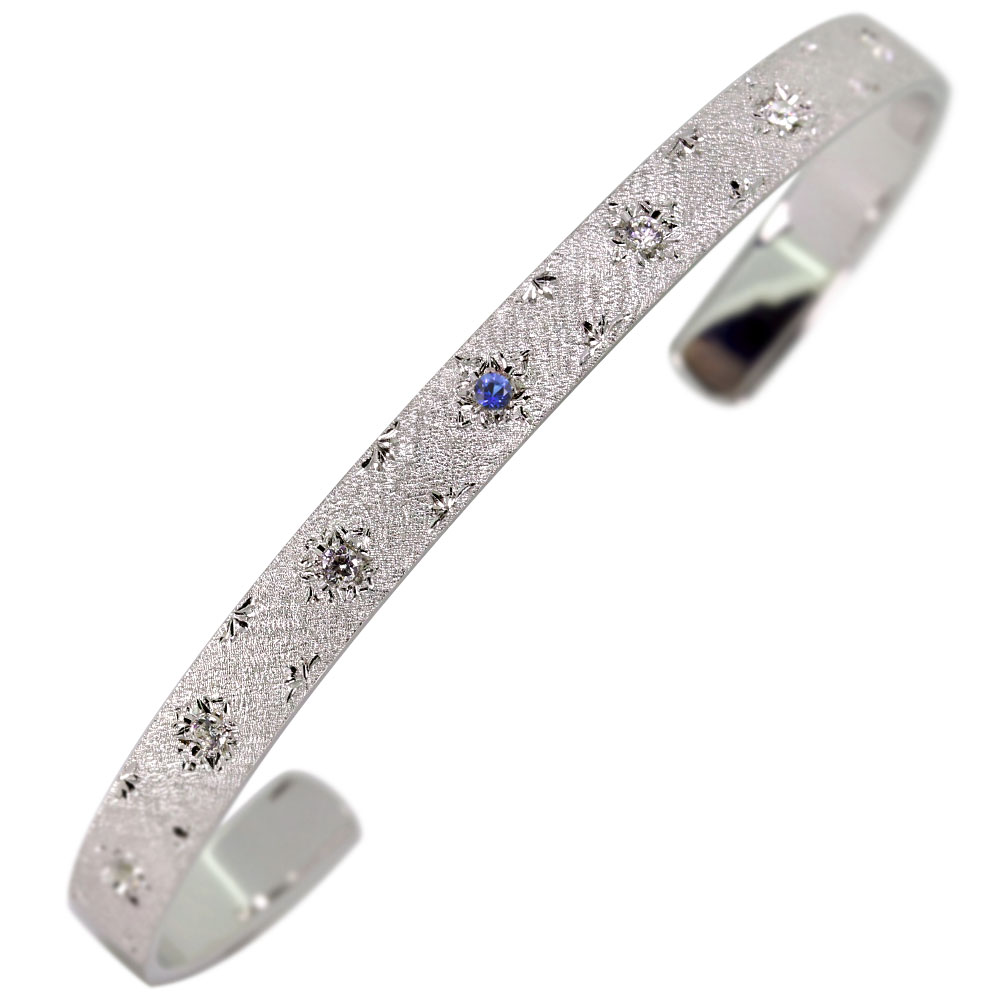 楽天市場】バングル シルバー925 サファイア レディース ブレスレット