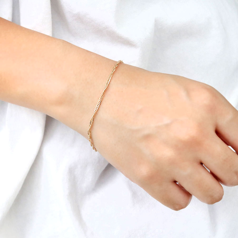 楽天市場】ブレスレット チェーン K18 イエローゴールド スクリュー