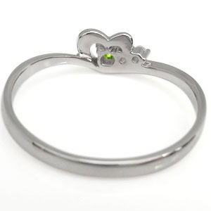 楽天市場】ペリドット・ハート・リング・18金・ハートモチーフ・指輪