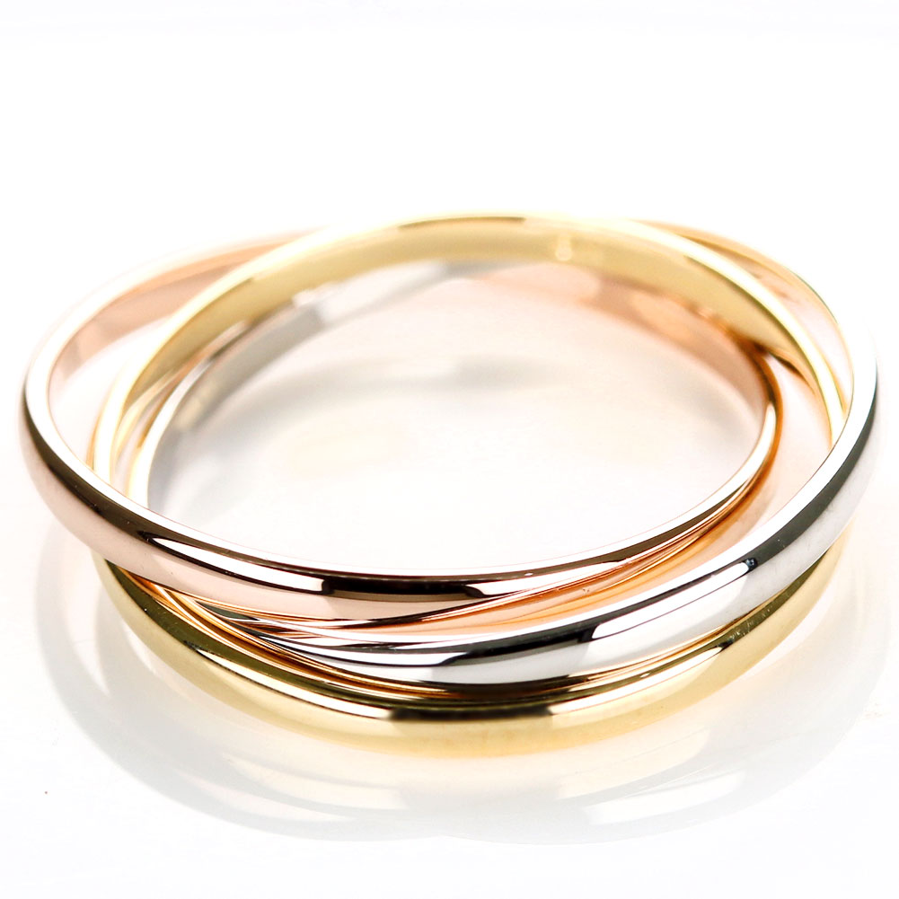 楽天市場】トリニティ リング K18 レディース 三連リング スリーカラー