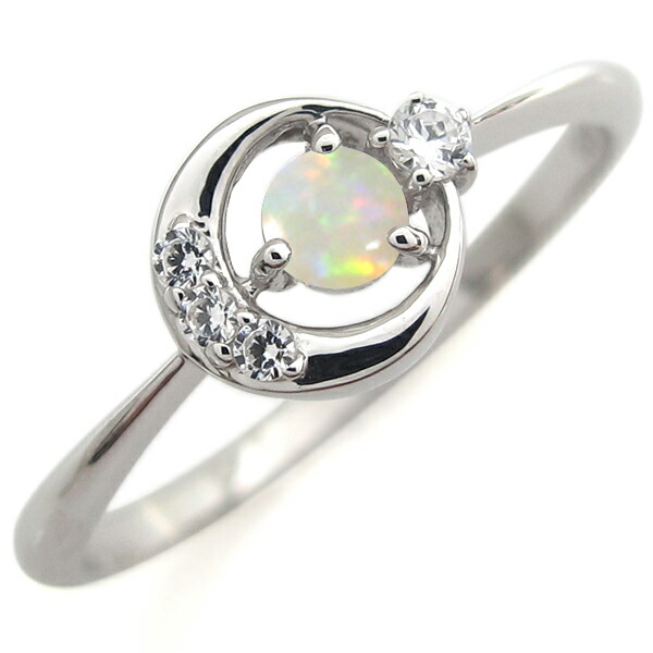 楽天市場】オパール リング レディース 指輪 k10 月モチーフ 星 10金