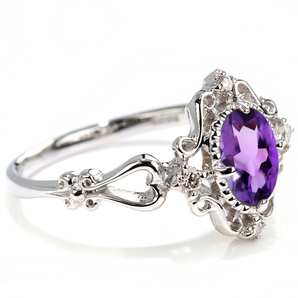 楽天市場】アメジスト 指輪 ゴールド レディース リング 18金 2月