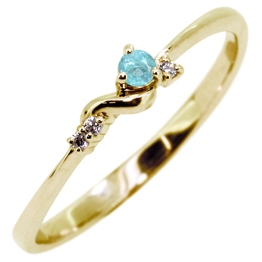 楽天市場】パライバトルマリン ピンキーリング 18金 18k 指輪 天然石